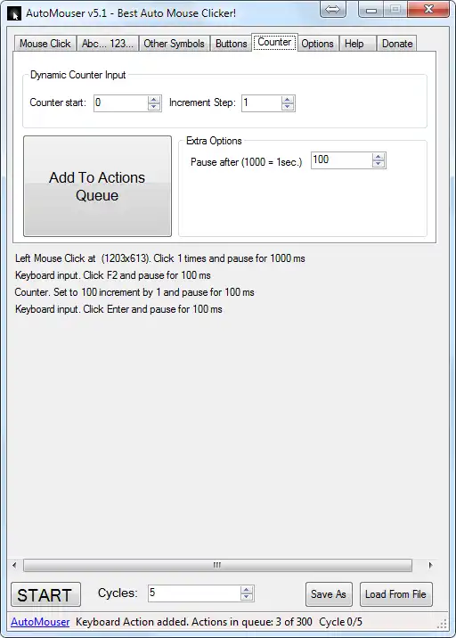 Download web tool or web app AutoMouser - AUTO MOUSE  KEYBOARD 100+ 