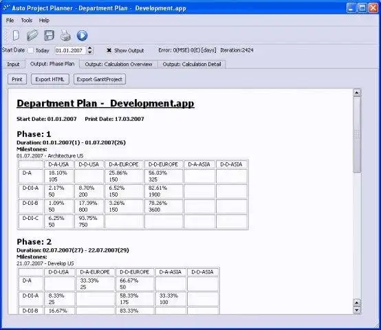 Download web tool or web app Auto Project Planner