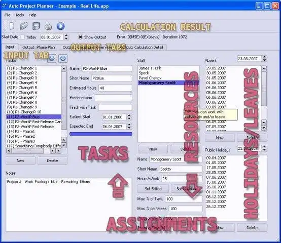 Download web tool or web app Auto Project Planner