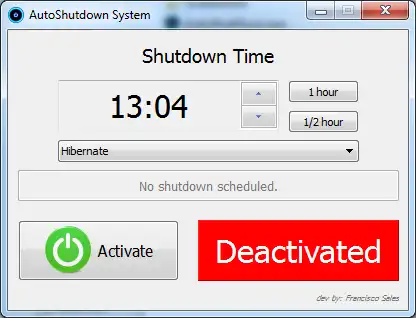 Download web tool or web app AutoShutdown System