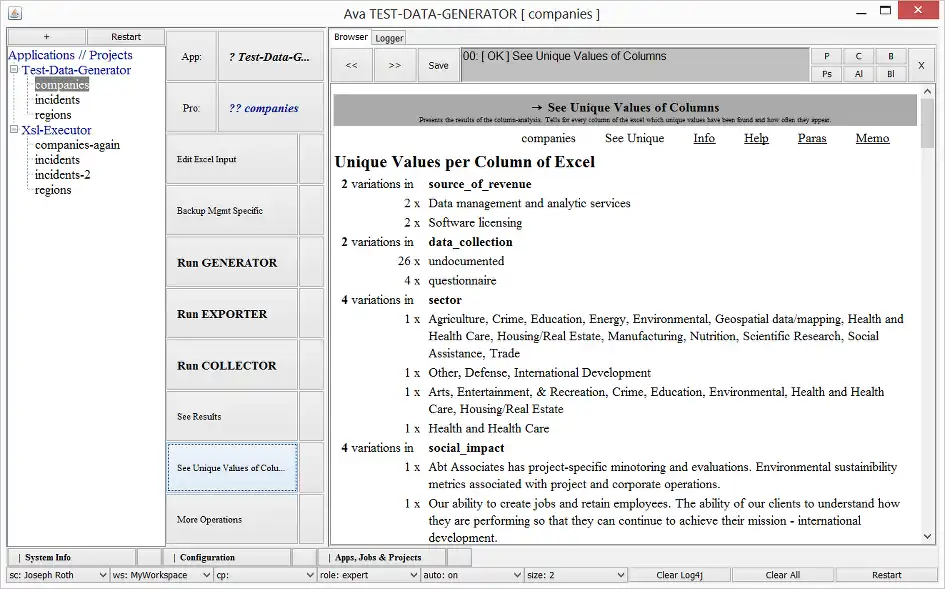 Download web tool or web app Ava: Testdata Xsl