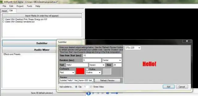 Download web tool or web app AVISynth UI
