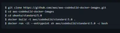 Download web tool or web app AWS CodeBuild curated Docker images