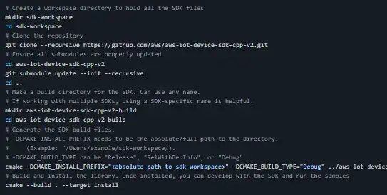 Pobierz narzędzie internetowe lub aplikację internetową AWS IoT Device SDK for C++ v2