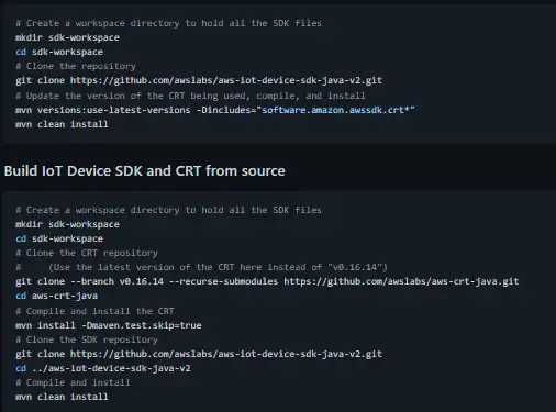 Mag-download ng web tool o web app AWS IoT Device SDK para sa Java v2