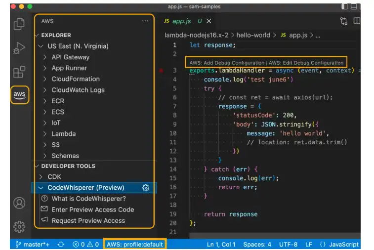 Muat turun alat web atau apl web AWS Toolkit untuk Kod Visual Studio