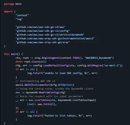 Tải xuống công cụ web hoặc ứng dụng web AWS X-Ray SDK for Go