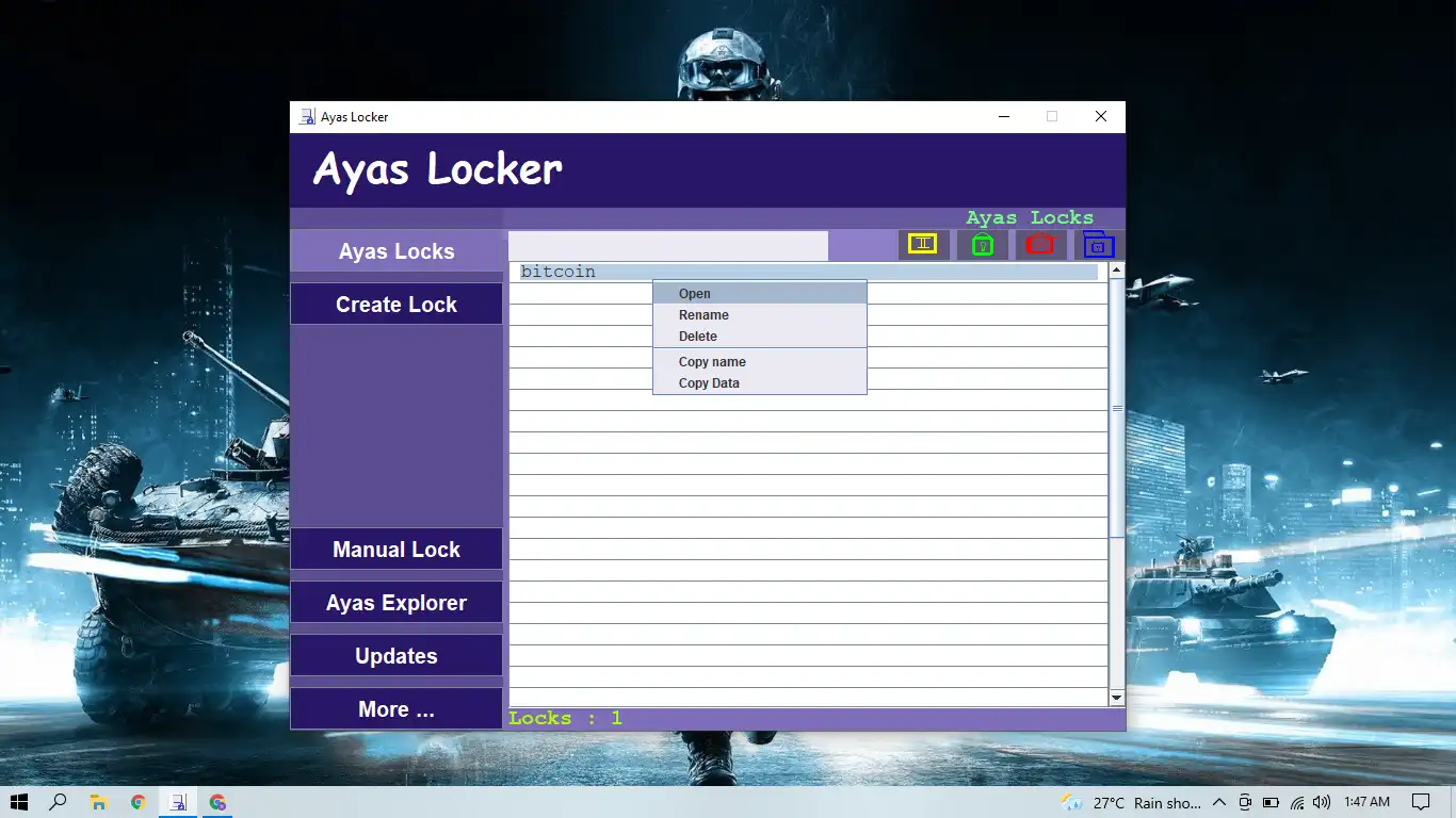 ดาวน์โหลดเครื่องมือเว็บหรือเว็บแอป AyasLocker v1.0.0.0