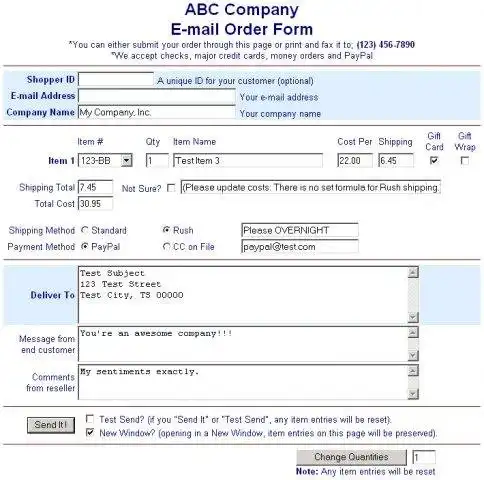 Download web tool or web app B2B Order Form
