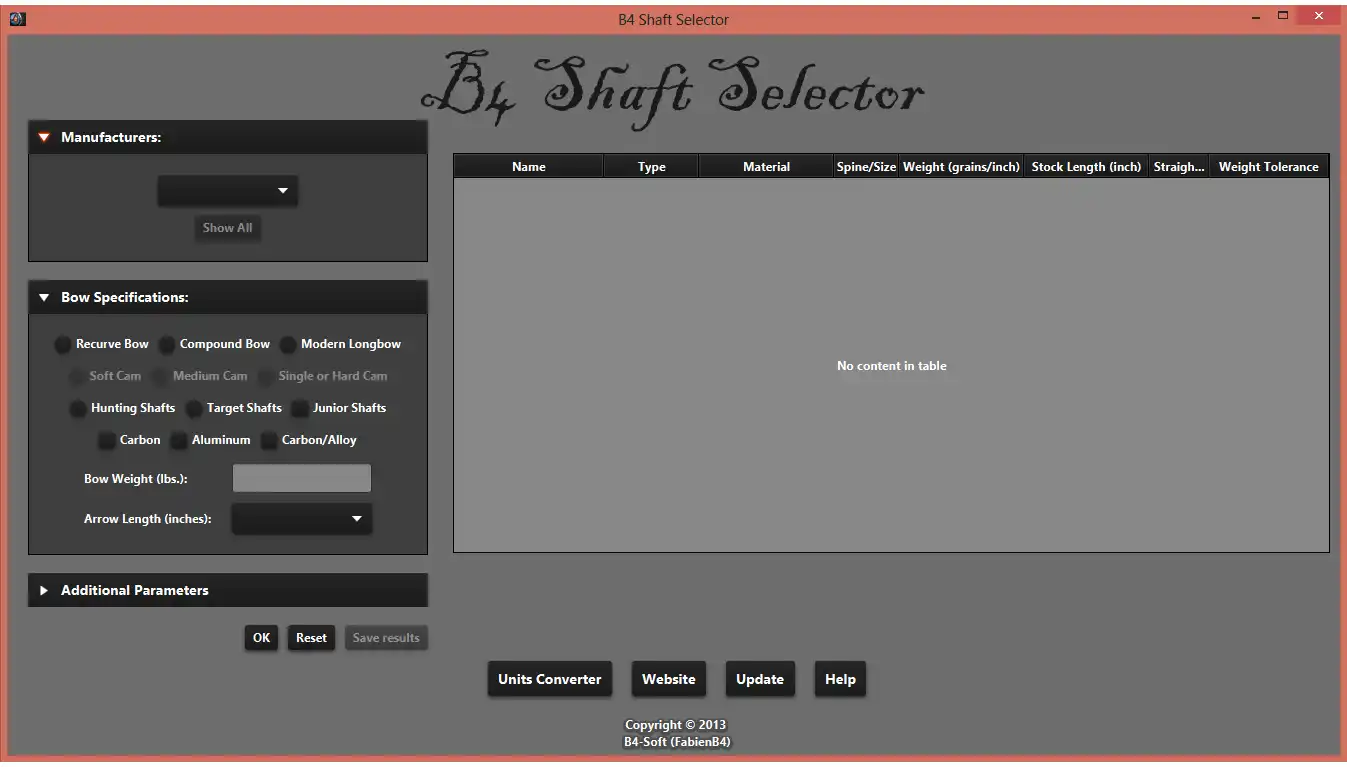 Unduh alat web atau aplikasi web B4 Shaft Selector untuk dijalankan di Linux online