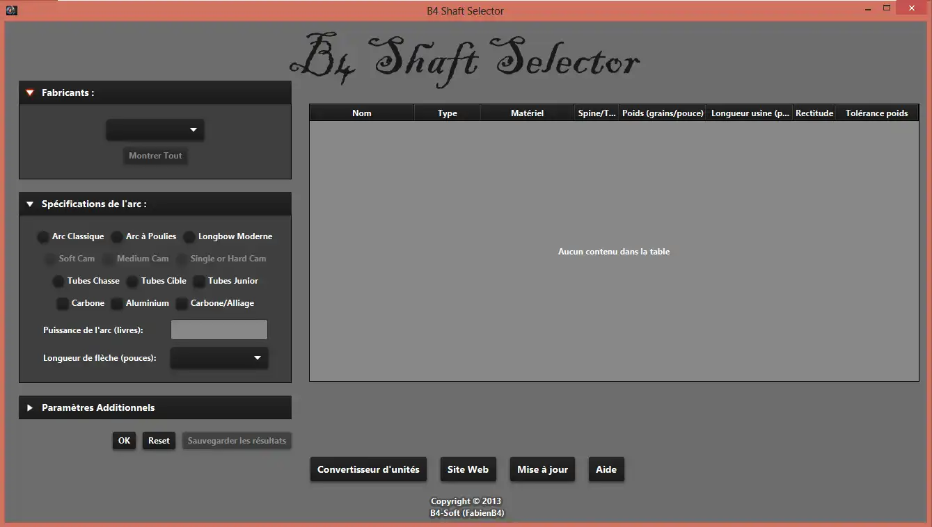 Unduh alat web atau aplikasi web B4 Shaft Selector untuk dijalankan di Linux online