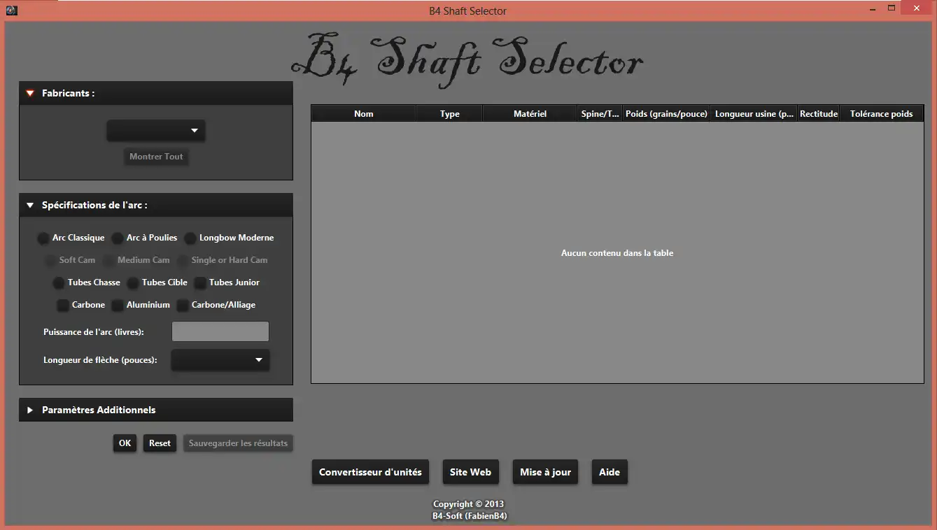 Download web tool or web app B4 Shaft Selector to run in Windows online over Linux online