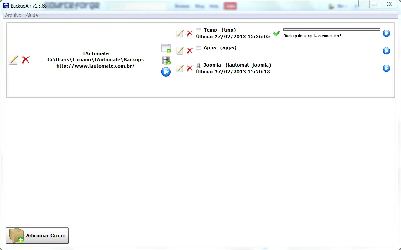 Download web tool or web app BackupAir
