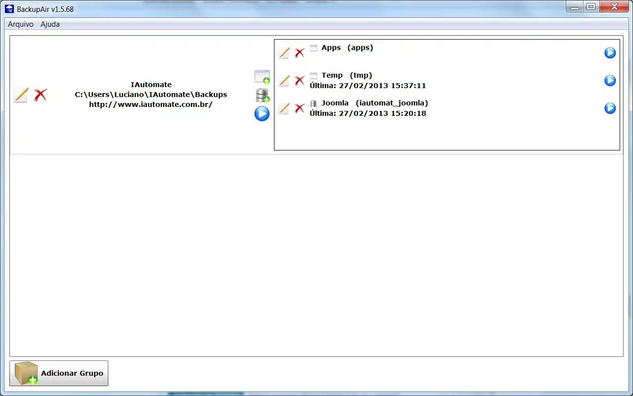 Download web tool or web app BackupAir