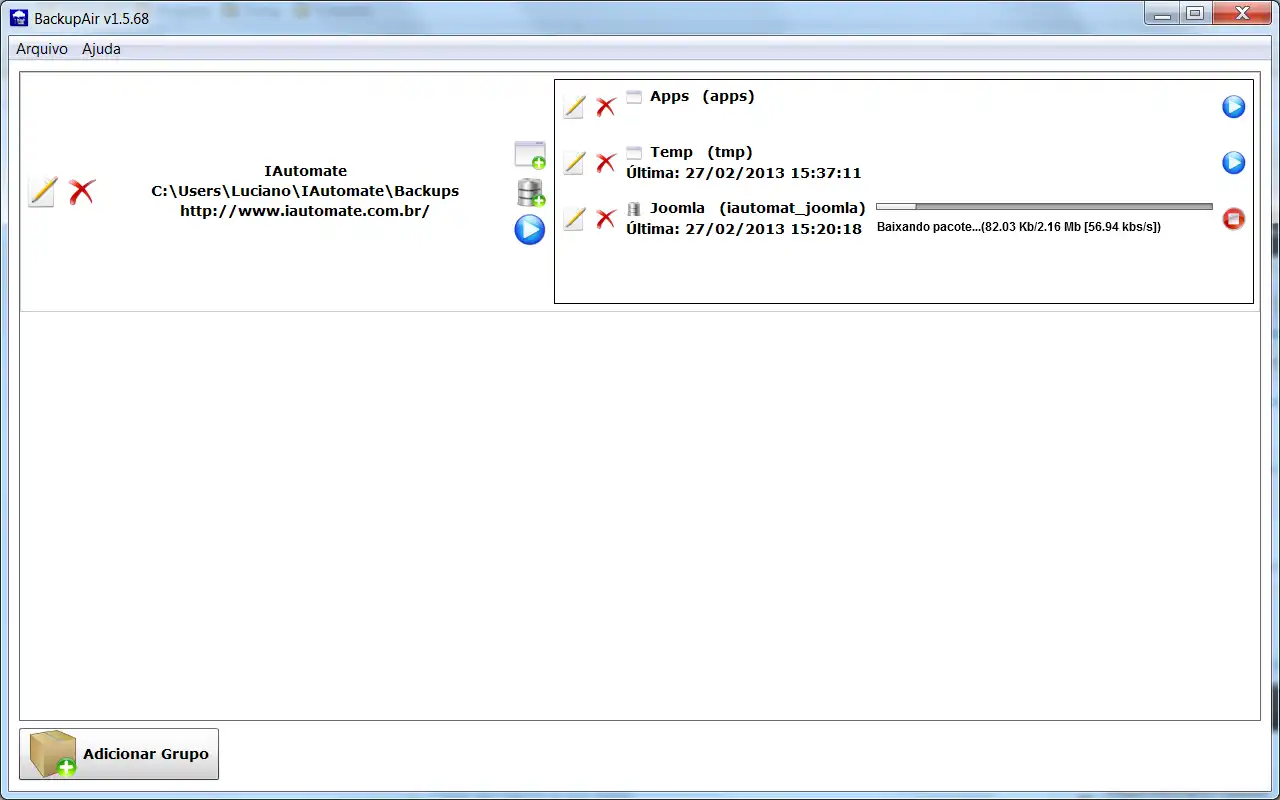 Download web tool or web app BackupAir