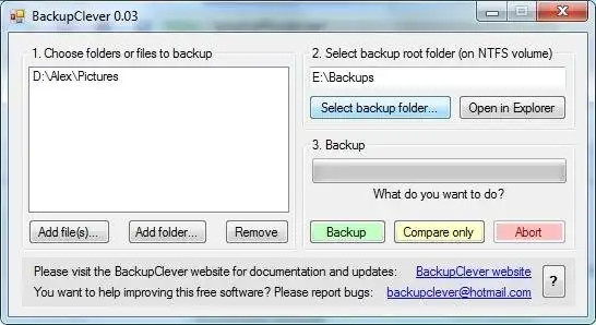 Download web tool or web app BackupClever