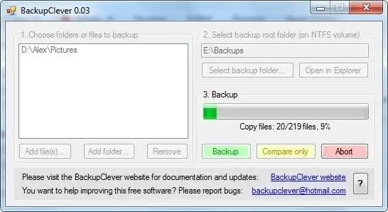 Download web tool or web app BackupClever