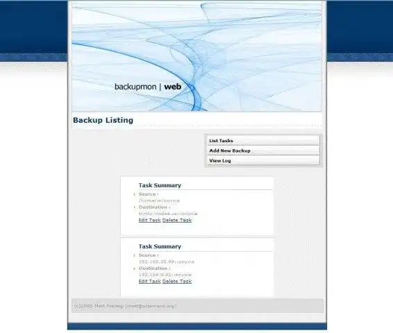 Download web tool or web app Backup Monitor