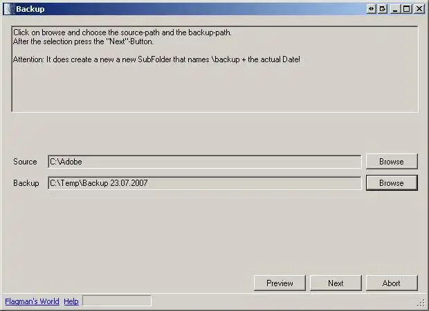 Muat turun alat web atau aplikasi web Backup Portable
