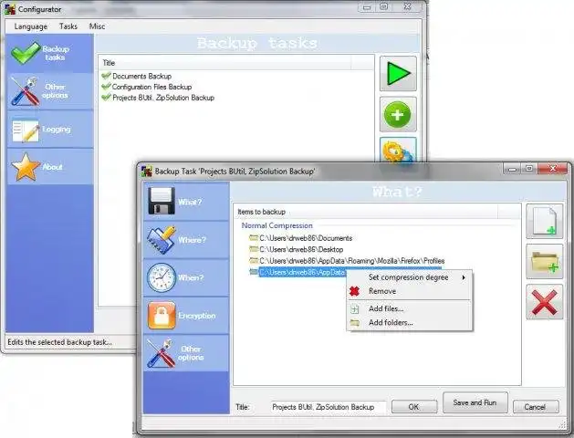 Mag-download ng web tool o web app backup utility