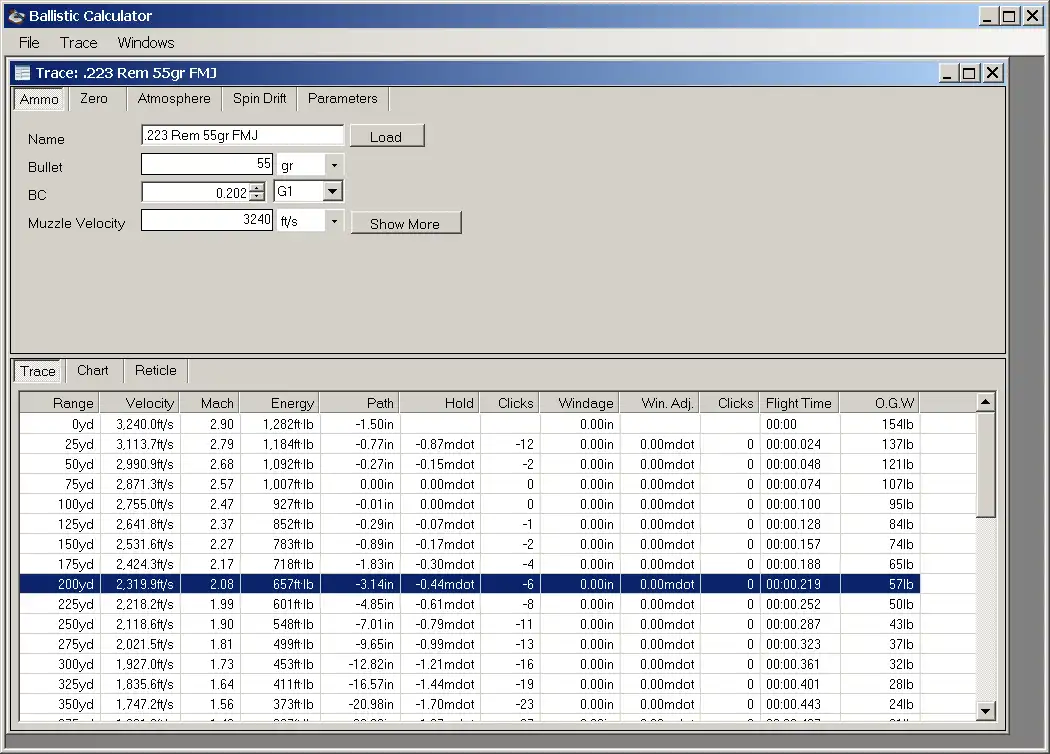 Download web tool or web app Ballistic Calculator