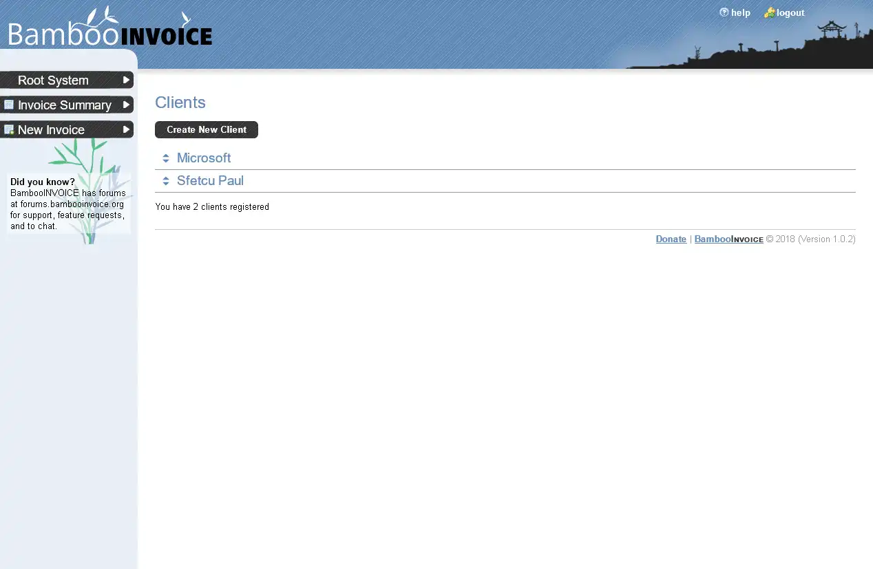 WebツールまたはWebアプリbambooinvoiceをダウンロード
