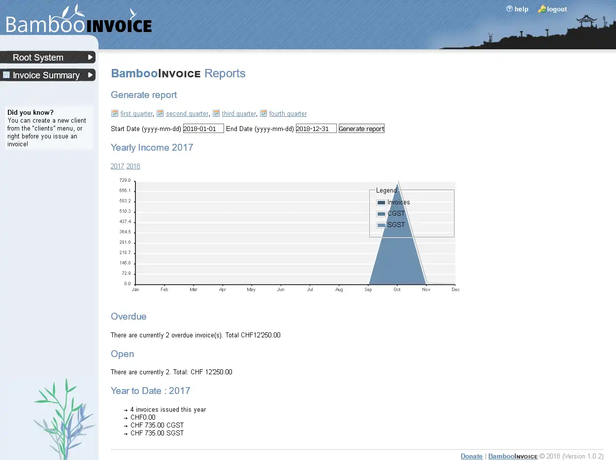 WebツールまたはWebアプリbambooinvoiceをダウンロード