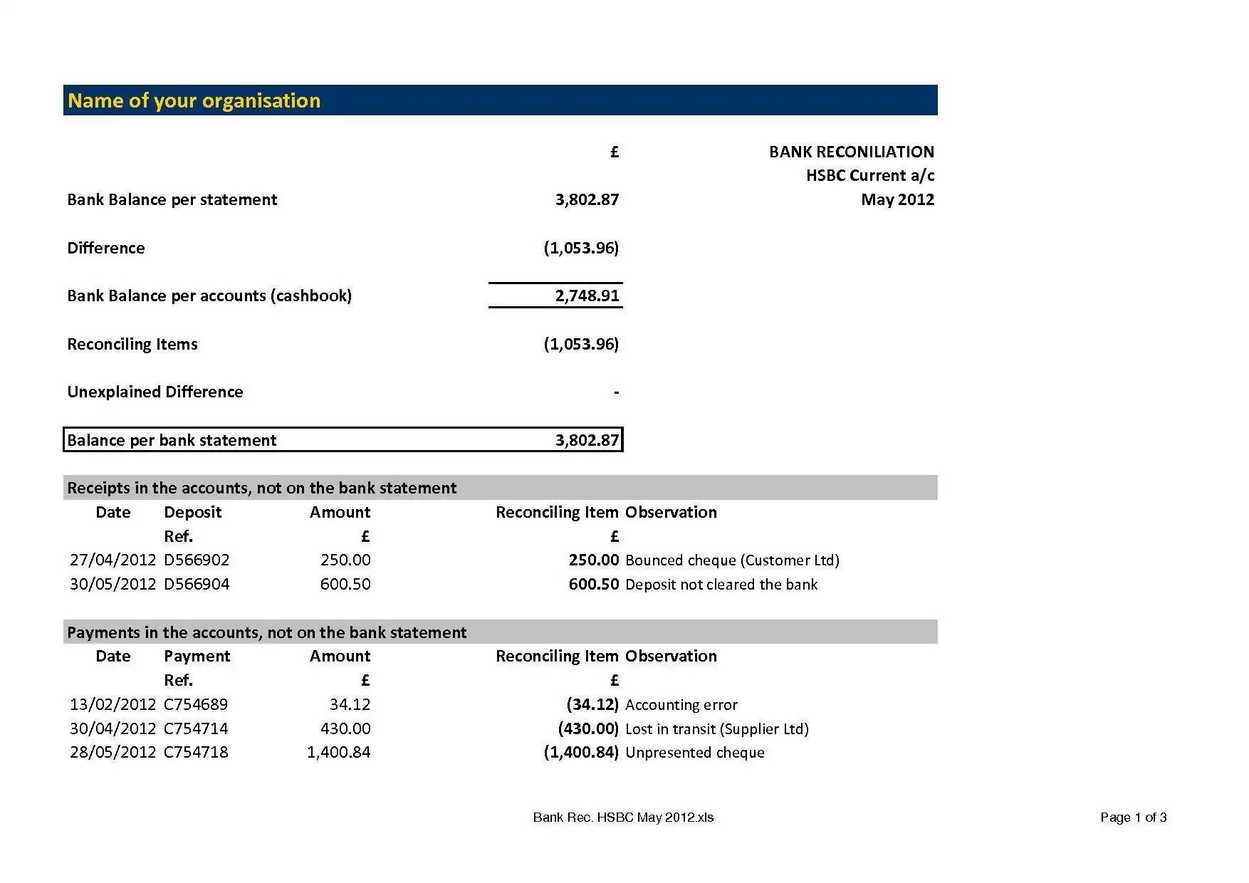 下载网络工具或网络应用程序 Bank Reconciliation Pro (Excel)