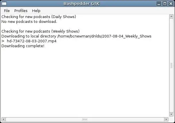 Download web tool or web app Bashpodder GTK (a podcast client)