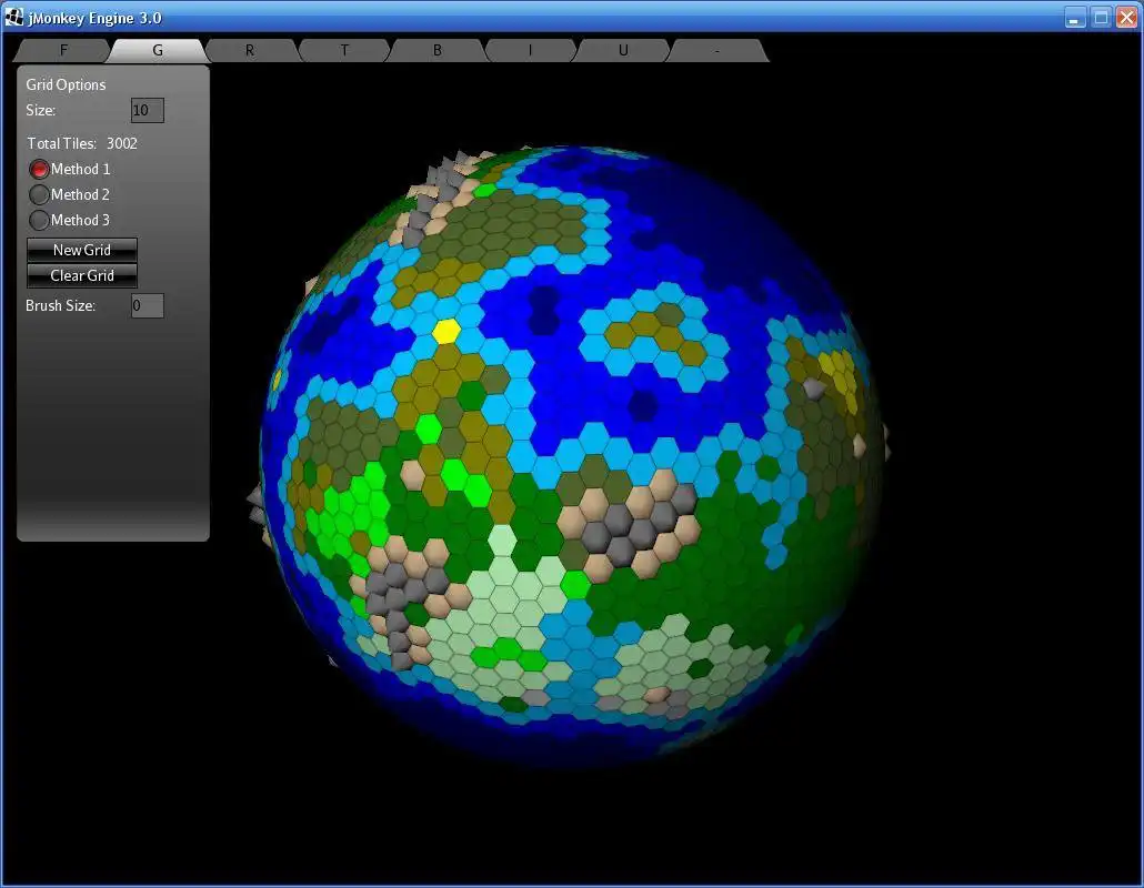 הורד את כלי האינטרנט או אפליקציית האינטרנט Basic Hex Map Sphere להפעלה ב-Linux באופן מקוון