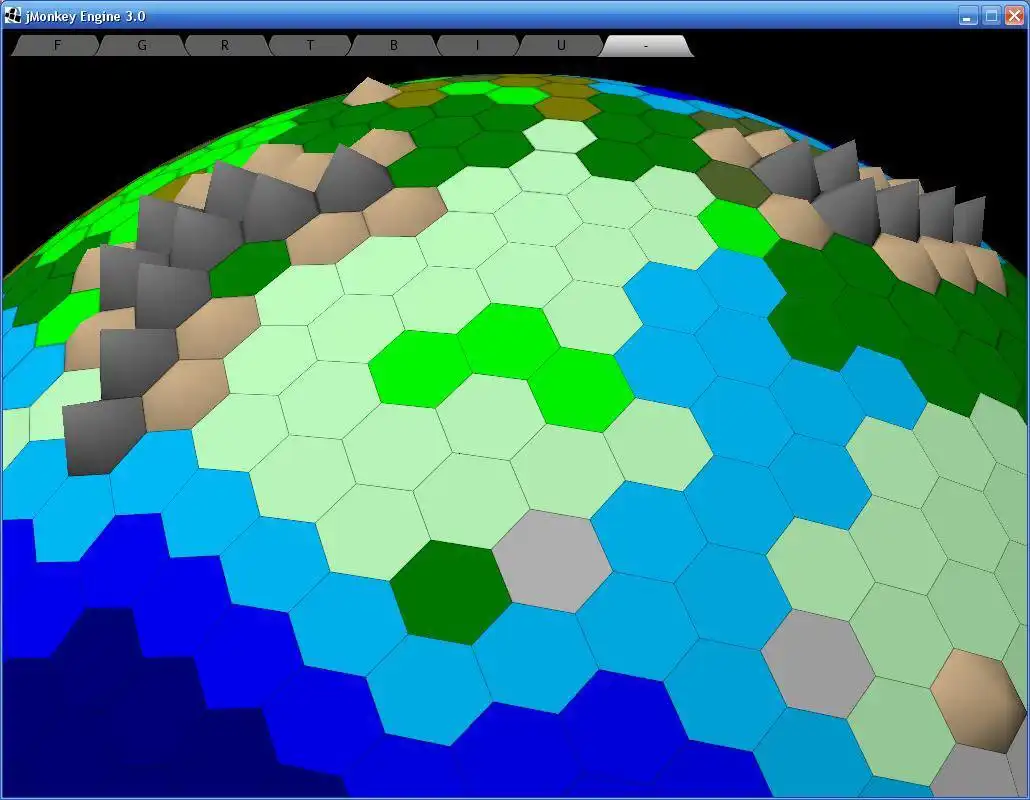 הורד את כלי האינטרנט או אפליקציית האינטרנט Basic Hex Map Sphere להפעלה ב-Linux באופן מקוון