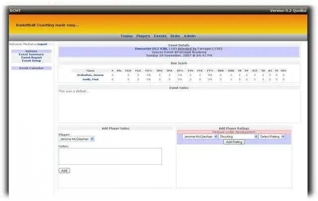 Download web tool or web app Basketball Coaches Management Tool