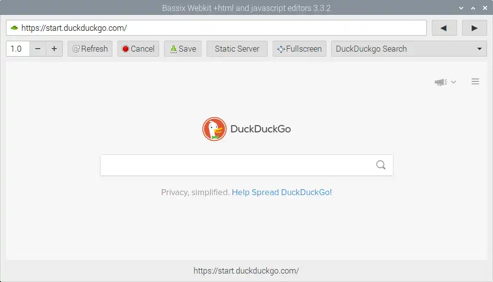 Загрузите веб-инструмент или веб-приложение Bassix GTK3 webkit browser