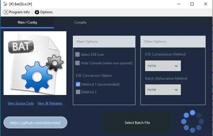 Download web tool or web app Bat2Exe 2.0