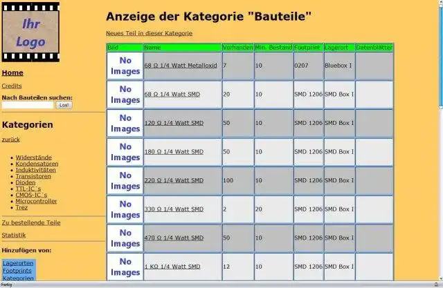 Download web tool or web app Bauteile Manager to run in Windows online over Linux online
