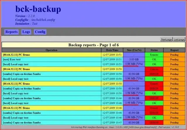 Загрузите веб-инструмент или веб-приложение bck-backup