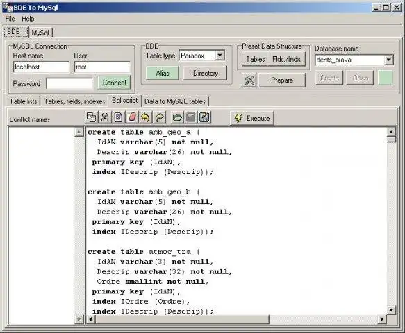 Download web tool or web app BdeToSQL
