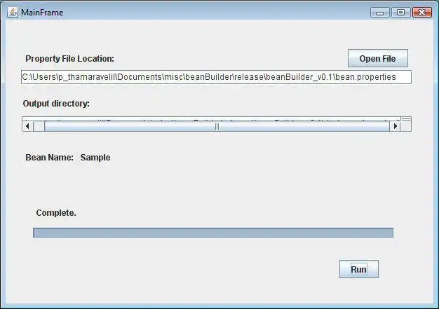 Download webtool of webapp BeanBuilder - een generator voor databasecodes.