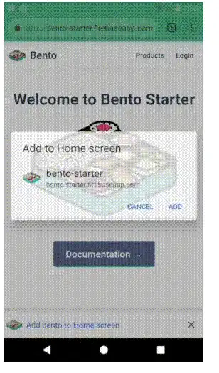 Télécharger l'outil Web ou l'application Web bento-starter