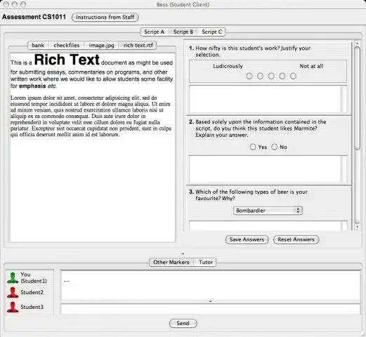 Download web tool or web app Bess Peer Assessment Software
