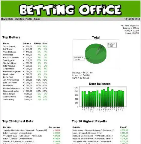 قم بتنزيل أداة الويب أو تطبيق الويب Betting Office