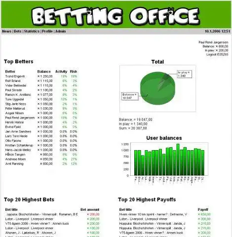 Download web tool or web app Betting Office