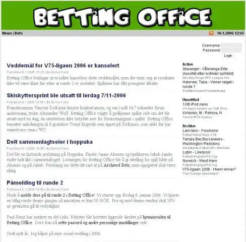 Download web tool or web app Betting Office