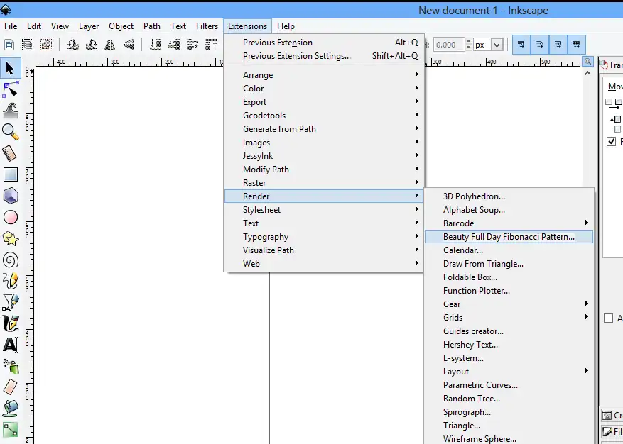 Unduh alat web atau aplikasi web BFD Fibonacci Pattern Inkscape Extension