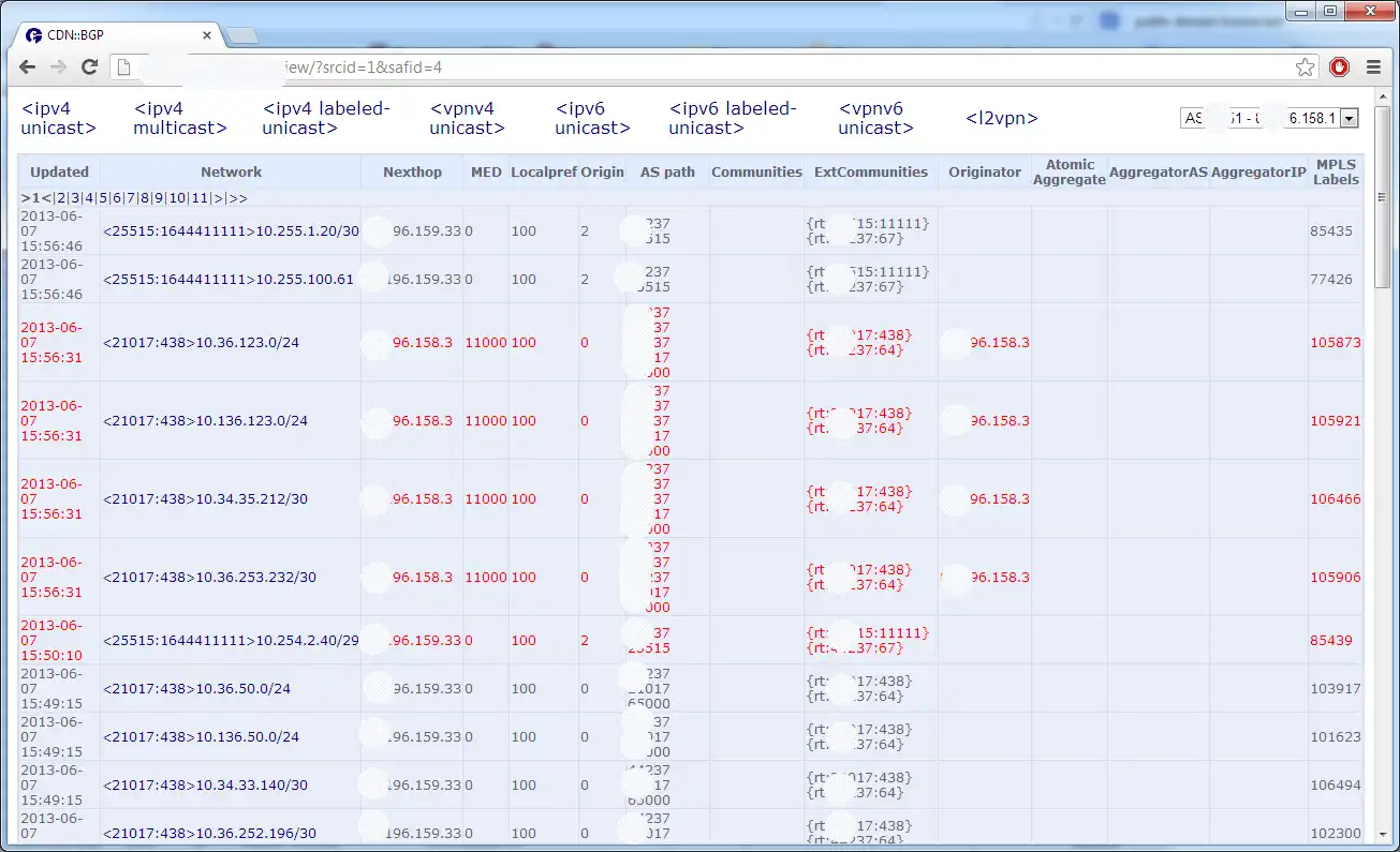 Unduh alat web atau aplikasi web BGP History logger