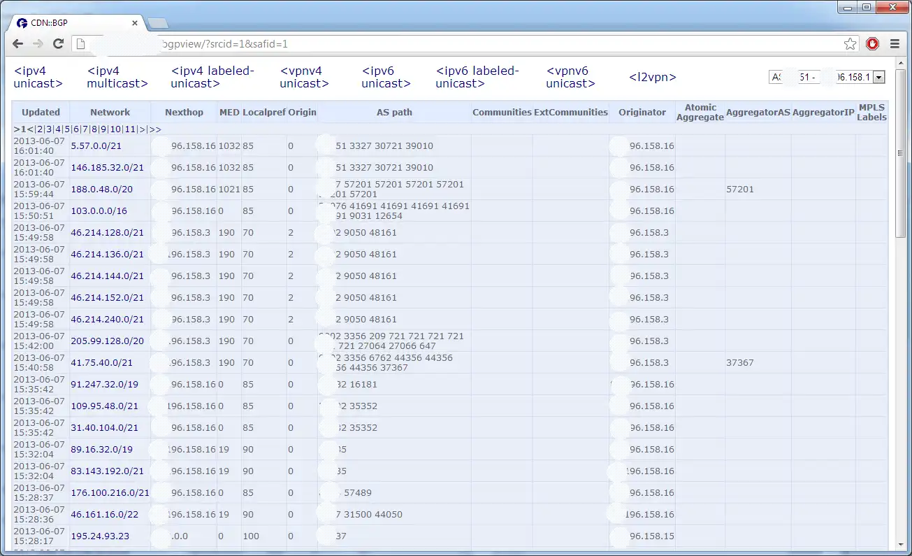 Muat turun alat web atau aplikasi web BGP History logger