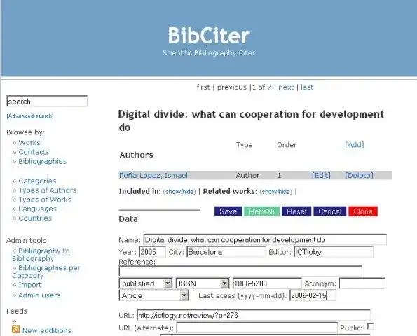 웹 도구 또는 웹 앱 BibCiter 다운로드