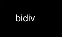 Run bidiv in OnWorks free hosting provider over Ubuntu Online, Fedora Online, Windows online emulator or MAC OS online emulator