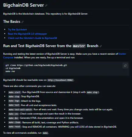 Download web tool or web app BigchainDB Server
