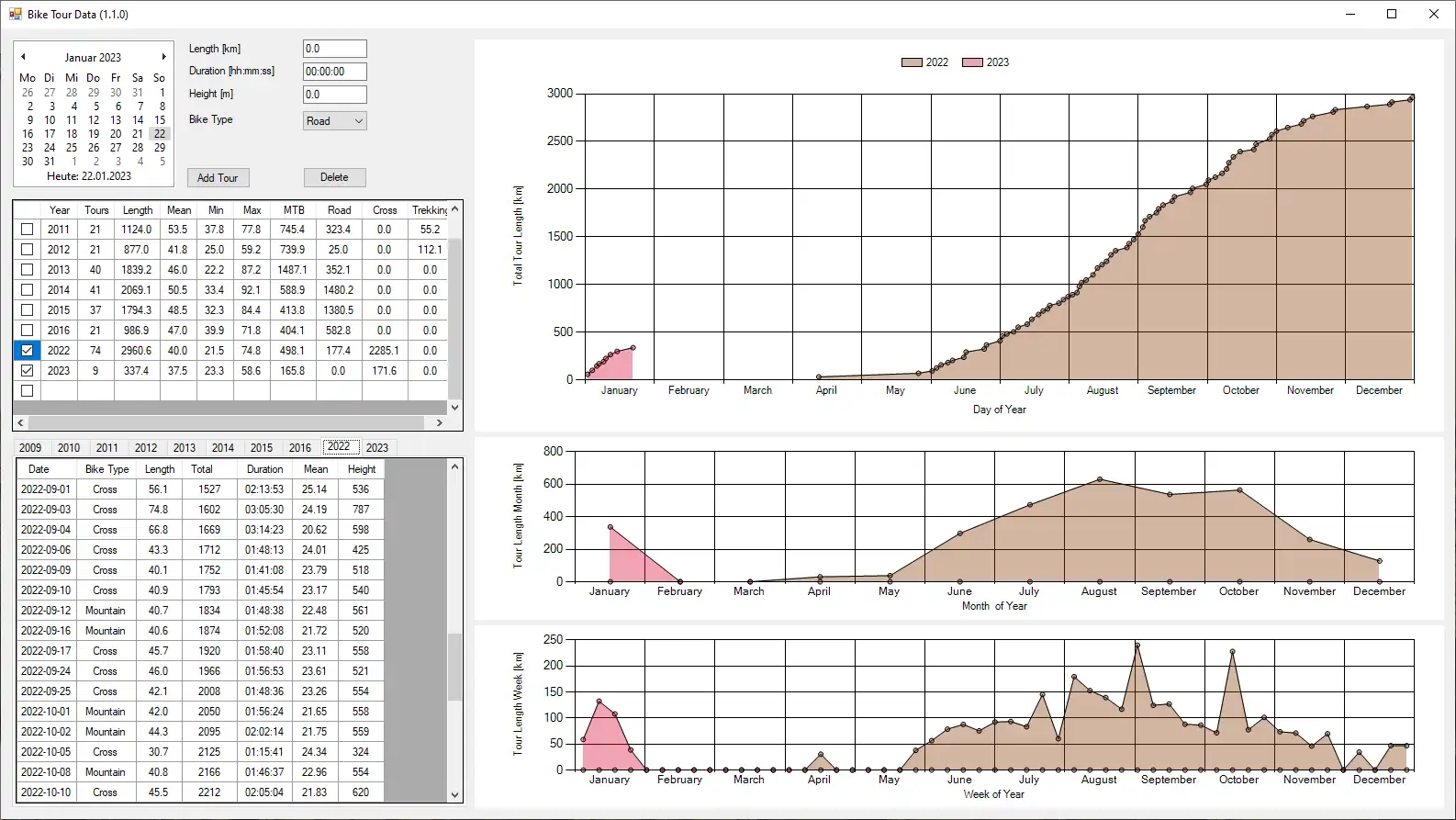 Download web tool or web app BikeTourData